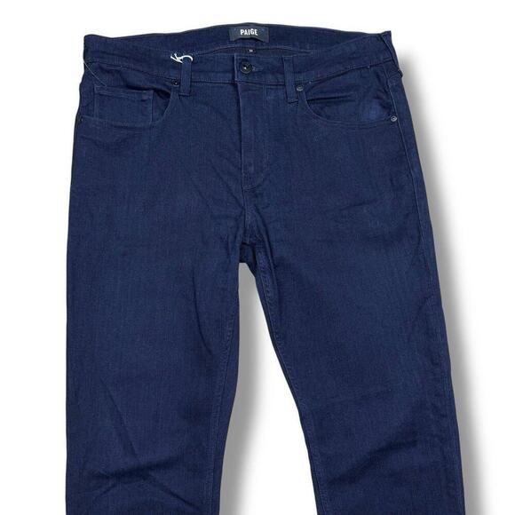 Paige Jeans Mens W33 Federal Dark Navy Slim Straight Stretch Preppy Denim Casual - Picture 3 of 9